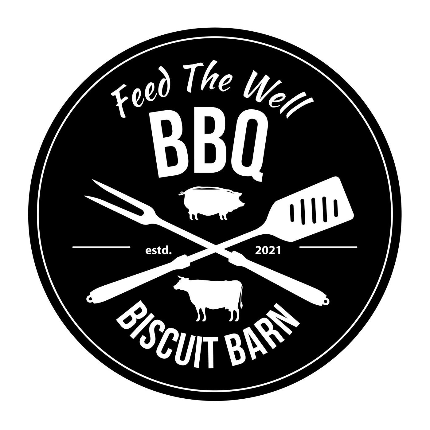 Feed The Well BBQ and Biscuit Barn sign in Cumming, GA